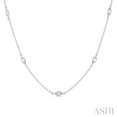 1 Ctw Marquise Cut Diamond Fashion Necklace in 14K White Gold 1 Ctw Marquise Cut Diamond Fashion Necklace in 14K White Gold
