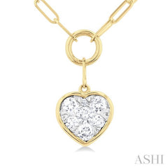 1/4 Ctw Lovebright Heart Shape Round Cut Diamond Paperclip Necklace in 14K Yellow & White Gold 1/4 Ctw Lovebright Heart Shape Round Cut Diamond Paperclip Necklace in 14K Yellow & White Gold
