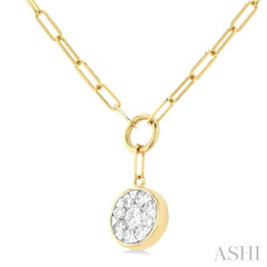 1/4 Ctw Lovebright Circular Shape Round Cut Diamond Paperclip Necklace in 14K Yellow & White Gold 1/4 Ctw Lovebright Circular Shape Round Cut Diamond Paperclip Necklace in 14K Yellow & White Gold