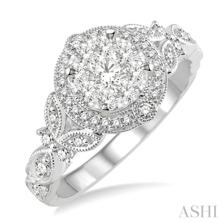 5/8 Ctw Diamond Lovebright Engagement Ring in 14K White Gold 5/8 Ctw Diamond Lovebright Engagement Ring in 14K White Gold