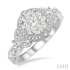 5/8 Ctw Diamond Lovebright Engagement Ring in 14K White Gold 5/8 Ctw Diamond Lovebright Engagement Ring in 14K White Gold
