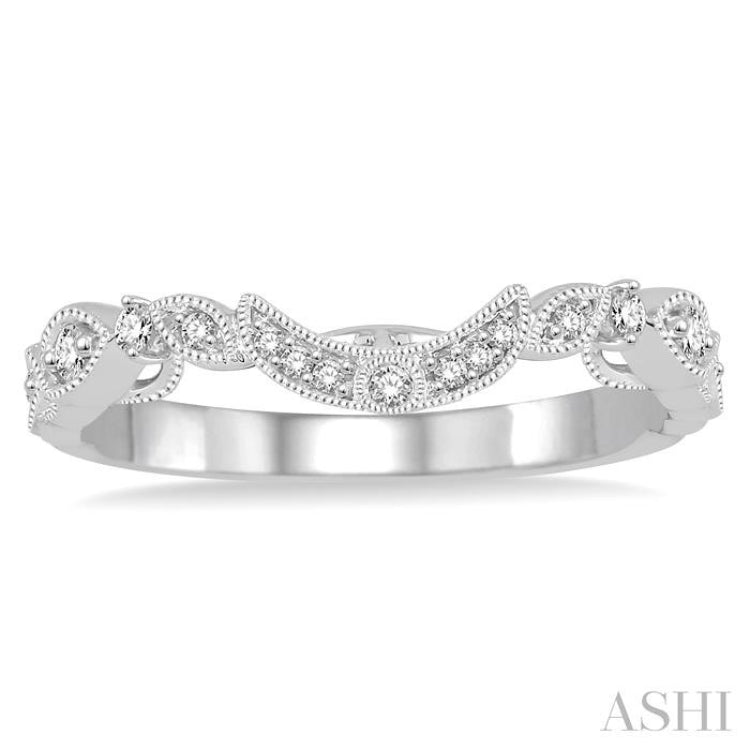 1/6 ctw Round Cut Diamond Wedding Band in 14K White Gold 1/6 ctw Round Cut Diamond Wedding Band in 14K White Gold
