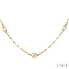 1 Ctw Emerald Cut Diamond Fashion Necklace in 14K Yellow Gold 1 Ctw Emerald Cut Diamond Fashion Necklace in 14K Yellow Gold