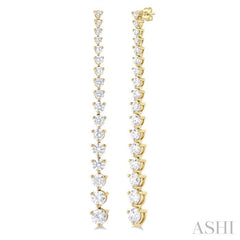 3 ctw Round Cut Diamond Riviera Drop Earring in 14K Yellow Gold 3 ctw Round Cut Diamond Riviera Drop Earring in 14K Yellow Gold