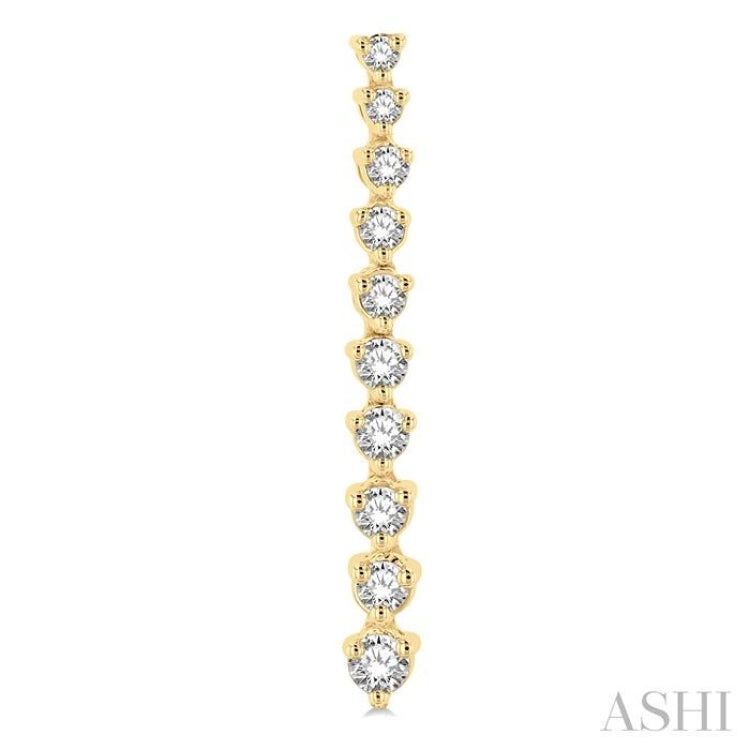 1/2 ctw Round Cut Diamond Riviera Drop Earring in 14K Yellow Gold 1/2 ctw Round Cut Diamond Riviera Drop Earring in 14K Yellow Gold
