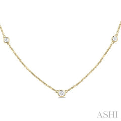 1/4 Ctw Bezel Set Round Cut Diamond Station Necklace in 14K Yellow Gold 1/4 Ctw Bezel Set Round Cut Diamond Station Necklace in 14K Yellow Gold