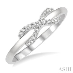 1/10 Ctw Infinity Petite Round Cut Diamond Fashion Ring in 10K White Gold 1/10 Ctw Infinity Petite Round Cut Diamond Fashion Ring in 10K White Gold