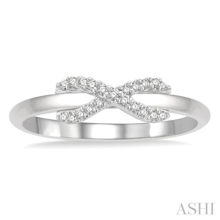 1/10 Ctw Infinity Petite Round Cut Diamond Fashion Ring in 10K White Gold 1/10 Ctw Infinity Petite Round Cut Diamond Fashion Ring in 10K White Gold