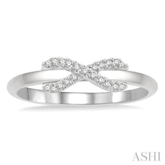 1/10 Ctw Infinity Petite Round Cut Diamond Fashion Ring in 10K White Gold 1/10 Ctw Infinity Petite Round Cut Diamond Fashion Ring in 10K White Gold