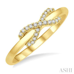 1/10 Ctw Infinity Petite Round Cut Diamond Fashion Ring in 10K Yellow Gold 1/10 Ctw Infinity Petite Round Cut Diamond Fashion Ring in 10K Yellow Gold