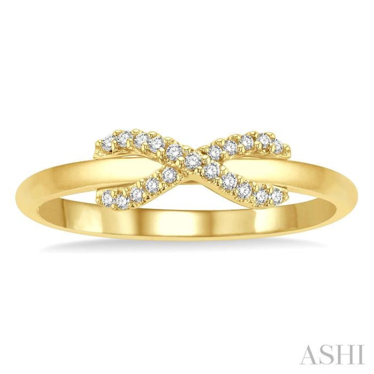 1/10 Ctw Infinity Petite Round Cut Diamond Fashion Ring in 10K Yellow Gold 1/10 Ctw Infinity Petite Round Cut Diamond Fashion Ring in 10K Yellow Gold