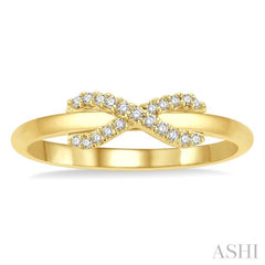 1/10 Ctw Infinity Petite Round Cut Diamond Fashion Ring in 10K Yellow Gold 1/10 Ctw Infinity Petite Round Cut Diamond Fashion Ring in 10K Yellow Gold