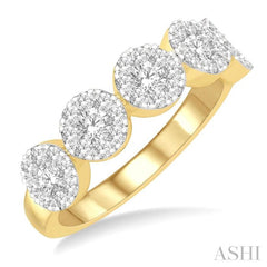 1 Ctw 5-Stone Lovebright Round Cut Diamond Band in 14K Yellow and White Gold 1 Ctw 5-Stone Lovebright Round Cut Diamond Band in 14K Yellow and White Gold