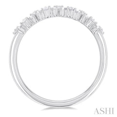 1/3 Ctw Zig Zag Scatter Baguette and Round Cut Diamond Fashion Band in 14K White Gold 1/3 Ctw Zig Zag Scatter Baguette and Round Cut Diamond Fashion Band in 14K White Gold