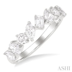1 1/10 Ctw Mixed Shape Diamond Fashion Band in 14K White Gold 1 1/10 Ctw Mixed Shape Diamond Fashion Band in 14K White Gold