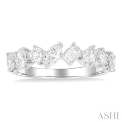 1 1/10 Ctw Mixed Shape Diamond Fashion Band in 14K White Gold 1 1/10 Ctw Mixed Shape Diamond Fashion Band in 14K White Gold