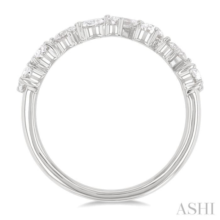 1 1/10 Ctw Mixed Shape Diamond Fashion Band in 14K White Gold 1 1/10 Ctw Mixed Shape Diamond Fashion Band in 14K White Gold