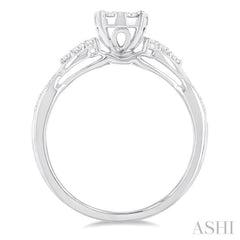 1/2 Ctw Round Shape Lovebright Carved Shank Round Cut Diamond Engagement Ring in 14K White Gold 1/2 Ctw Round Shape Lovebright Carved Shank Round Cut Diamond Engagement Ring in 14K White Gold