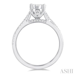 1/2 Ctw Round Shape Lovebright Split Entwined Shank Round Cut Diamond Engagement Ring in 14K White Gold 1/2 Ctw Round Shape Lovebright Split Entwined Shank Round Cut Diamond Engagement Ring in 14K White Gold
