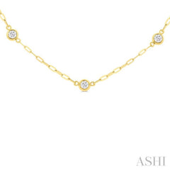 1/2 Ctw Bezel Set Round Cut Diamond Paperclip Station Necklace in 14K Yellow Gold 1/2 Ctw Bezel Set Round Cut Diamond Paperclip Station Necklace in 14K Yellow Gold