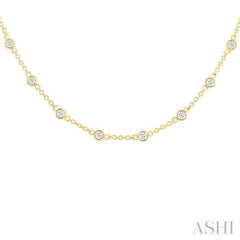 1 Ctw Bezel Set Round Cut Diamond Station Necklace in 14K Yellow Gold 1 Ctw Bezel Set Round Cut Diamond Station Necklace in 14K Yellow Gold