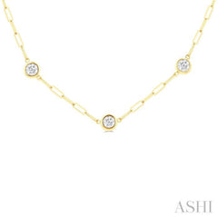 2 Ctw Bezel Set Round Cut Diamond Paperclip Station Necklace in 14K Yellow Gold 2 Ctw Bezel Set Round Cut Diamond Paperclip Station Necklace in 14K Yellow Gold