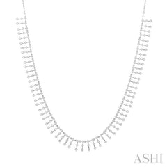 1 1/10 Ctw Spikes Shape Round Cut Diamond Fashion Necklace in 14K White Gold 1 1/10 Ctw Spikes Shape Round Cut Diamond Fashion Necklace in 14K White Gold