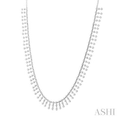 1 1/10 Ctw Spikes Shape Round Cut Diamond Fashion Necklace in 14K White Gold 1 1/10 Ctw Spikes Shape Round Cut Diamond Fashion Necklace in 14K White Gold