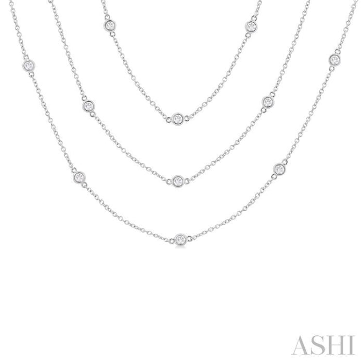 2 Ctw Bezel Set Round Cut Diamond 60-Inch Long Station Necklace in 14K White Gold 2 Ctw Bezel Set Round Cut Diamond 60-Inch Long Station Necklace in 14K White Gold