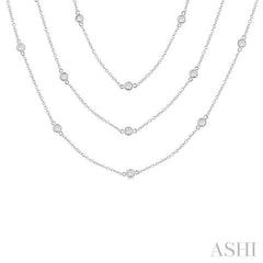 2 Ctw Bezel Set Round Cut Diamond 60-Inch Long Station Necklace in 14K White Gold 2 Ctw Bezel Set Round Cut Diamond 60-Inch Long Station Necklace in 14K White Gold