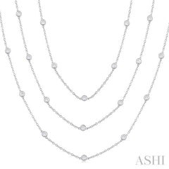 5 Ctw Bezel Set Round Cut Diamond 60-Inch Long Station Necklace in 14K White Gold 5 Ctw Bezel Set Round Cut Diamond 60-Inch Long Station Necklace in 14K White Gold