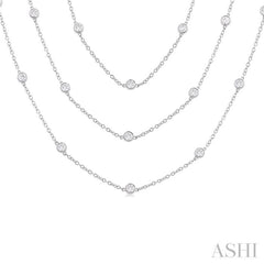 5 Ctw Bezel Set Round Cut Diamond 60-Inch Long Station Necklace in 14K White Gold 5 Ctw Bezel Set Round Cut Diamond 60-Inch Long Station Necklace in 14K White Gold