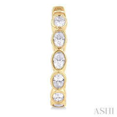 1 1/10 Ctw Bezel Set Oval Cut Diamond Fashion Hoop Earring in 14K Yellow Gold 1 1/10 Ctw Bezel Set Oval Cut Diamond Fashion Hoop Earring in 14K Yellow Gold