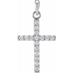 14K White 1/10 CTW Natural Diamond Cross Pendant 14K White 1/10 CTW Natural Diamond Cross Pendant