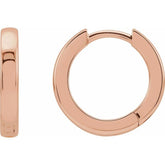 14K Rose Hinged 12 mm Hoop Earrings