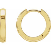 14K Yellow Hinged 12 mm Hoop Earrings