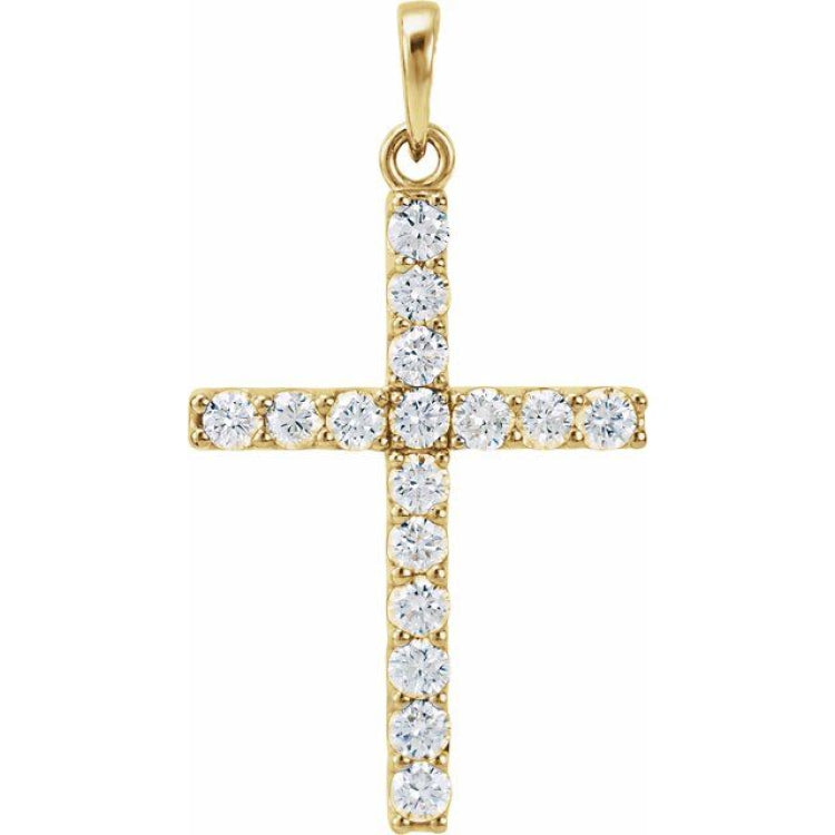 14K Yellow 1/8 CTW Lab-Grown Diamond Cross Pendant 14K Yellow 1/8 CTW Lab-Grown Diamond Cross Pendant