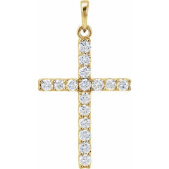 14K Yellow 1/8 CTW Lab-Grown Diamond Cross Pendant 14K Yellow 1/8 CTW Lab-Grown Diamond Cross Pendant