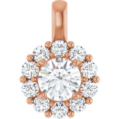 14K Rose 1 CTW Lab-Grown Diamond Halo-Style Pendant 14K Rose 1 CTW Lab-Grown Diamond Halo-Style Pendant