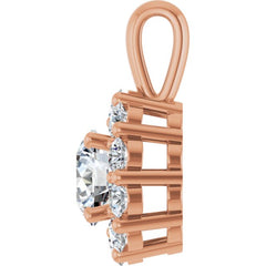 14K Rose 1 CTW Lab-Grown Diamond Halo-Style Pendant 14K Rose 1 CTW Lab-Grown Diamond Halo-Style Pendant