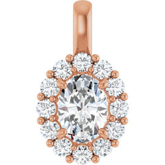 14K Rose 1 1/6 CTW Lab-Grown Diamond Halo-Style Pendant 14K Rose 1 1/6 CTW Lab-Grown Diamond Halo-Style Pendant