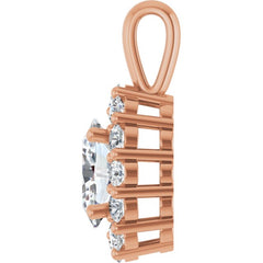 14K Rose 1 1/6 CTW Lab-Grown Diamond Halo-Style Pendant 14K Rose 1 1/6 CTW Lab-Grown Diamond Halo-Style Pendant