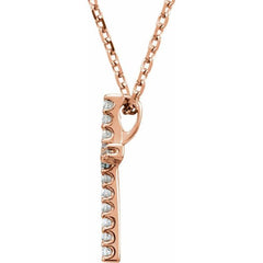 14K Rose .06 CTW Lab-Grown Diamond Petite Cross 16" Necklace 14K Rose .06 CTW Lab-Grown Diamond Petite Cross 16" Necklace