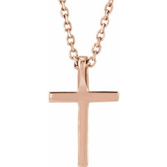 14K Rose .06 CTW Lab-Grown Diamond Petite Cross 16" Necklace 14K Rose .06 CTW Lab-Grown Diamond Petite Cross 16" Necklace