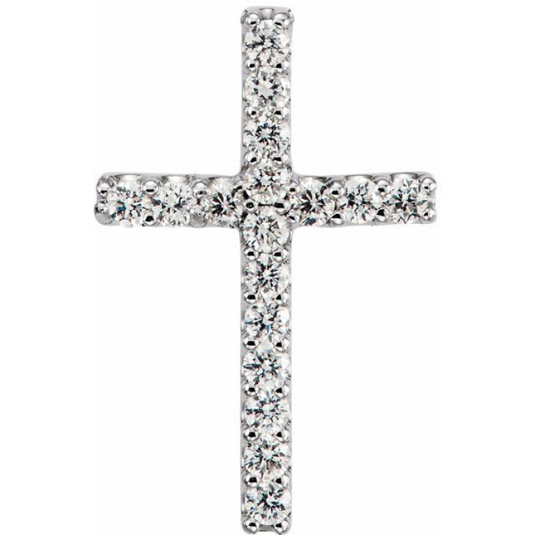 14K White .06 CTW Lab-Grown Diamond Petite Cross Pendant 14K White .06 CTW Lab-Grown Diamond Petite Cross Pendant