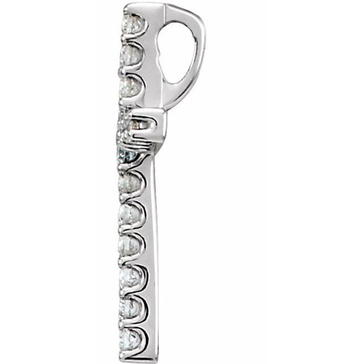 14K White .06 CTW Lab-Grown Diamond Petite Cross Pendant 14K White .06 CTW Lab-Grown Diamond Petite Cross Pendant