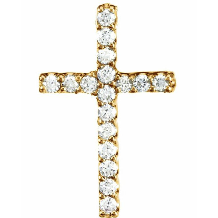 14K Yellow .06 CTW Lab-Grown Diamond Petite Cross Pendant 14K Yellow .06 CTW Lab-Grown Diamond Petite Cross Pendant