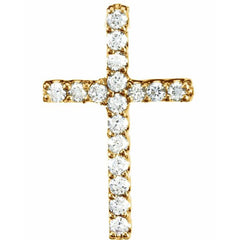 14K Yellow .06 CTW Lab-Grown Diamond Petite Cross Pendant 14K Yellow .06 CTW Lab-Grown Diamond Petite Cross Pendant