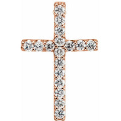 14K Rose .06 CTW Lab-Grown Diamond Petite Cross Pendant 14K Rose .06 CTW Lab-Grown Diamond Petite Cross Pendant