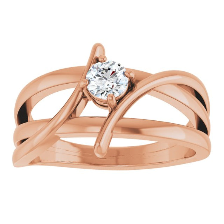 14K Rose 1/4 CT Lab-Grown Diamond Ring 14K Rose 1/4 CT Lab-Grown Diamond Ring